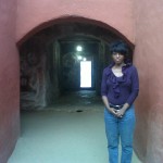 Cheryl standing in the doorway at Goree Island, West Africa