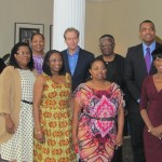 Cheryl and press corp after interview with U.S. Ambassador to Senegal